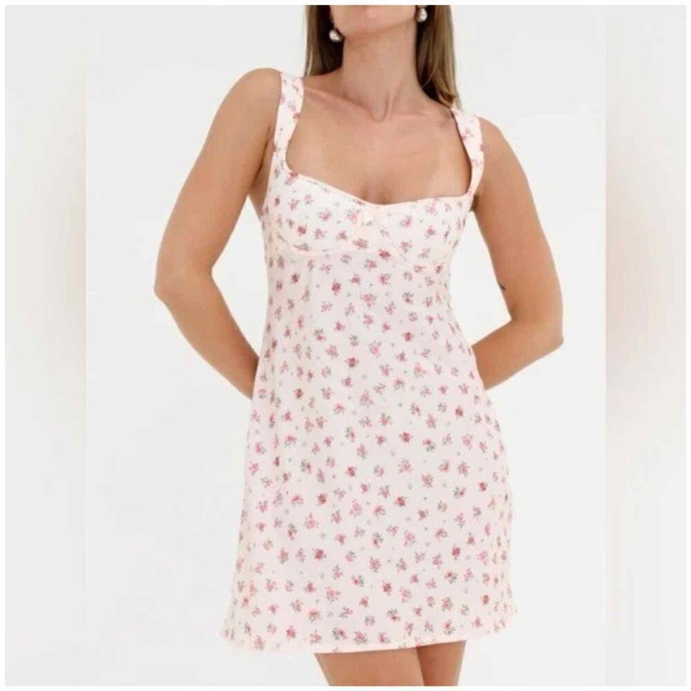 Rumored Loverboy Mini Dress Candied Carnation Light Floral Size Large